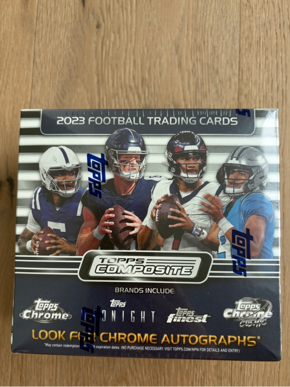 Topps Composite Football Box with Blue and White Accents